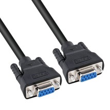 DTech 5 Feet RS232 Serial Cable Female to Female 9 Pin Straight Through (Black,  - $19.99