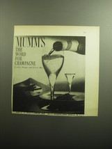 1958 Mumm&#39;s Champagne Ad - Mumm&#39;s the word for champagne - $18.49