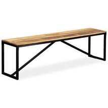 Industrial Rustic Wooden Solid Mango Wood Kitchen Dining Room Bench Benches Seat - £184.88 GBP