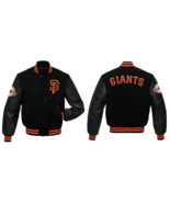 MLB San Francisco Giants Letterman Varsity Jacket with Genuine Leather S... - $118.99