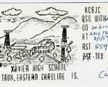 1959 QSL Xavier High School KC6JC Truk Eastern Caroline Islands  - £9.34 GBP