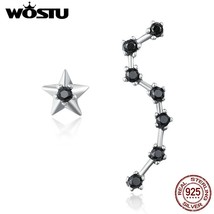 WOSTU 2020 Autumn 925 Silver Dipper &amp; Stars Stud Earrings For Women Fine S925 Si - $19.59
