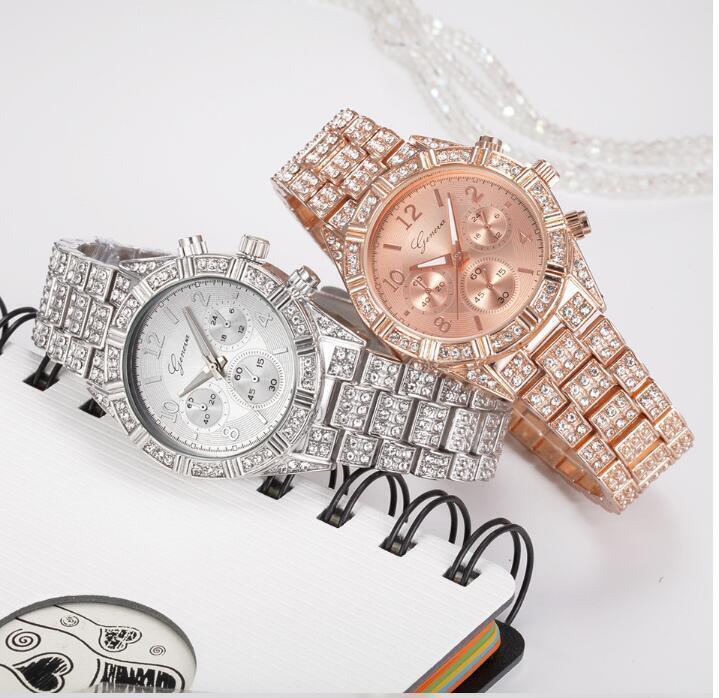 Primary image for "GENEVA" Women Crystal Quartz Analog Wrist Watch Fashion Stainless Steel Luxury