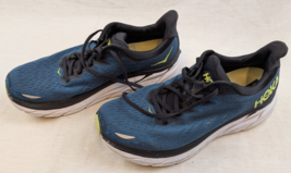 Hoka One One Men’s Clifton 8 Running Walking Shoes Teal Blue Black 10 2E... - $39.59