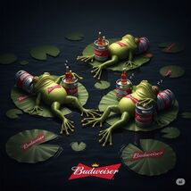 Budweiser Bud Light Beer Advertising Metal  Sign 8x12in Vintage FROGS 1 - $24.74