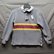 Boy&#39;s Polo by Ralph Lauren Gray Long Sleeve 1/4 button Rugby Shirt Sz M ... - £12.06 GBP