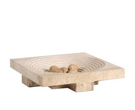 Modern Square Yellow Marble Tray  Concentric Grooved Fruit Plate, Livin... - $138.79 CAD