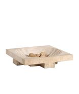 Modern Square Yellow Marble Tray  Concentric Grooved Fruit Plate, Livin... - $138.93 CAD