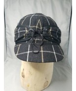 Dry Ice Crowncap Plaid Railroad Front Lace Hat Size 7 Wool Polyester - £12.77 GBP