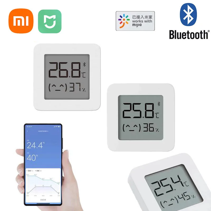  Mijia Bluetooth Thermometer 2 Work With Mijia APP With Battery Wireless Smart E - £138.50 GBP