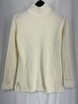Classic Elements Size M Women&#39;s Beige Long Sleeve Mock Neck Knit Sweater - £8.93 GBP