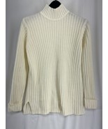 Classic Elements Size M Women&#39;s Beige Long Sleeve Mock Neck Knit Sweater - £8.99 GBP