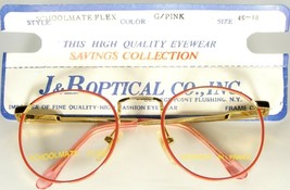 NEW J&amp;B OPTICAL SCHOOLMATE FLEX GOLD /PINK EYEGLASSES GLASSES FRAME 46-1... - $328.07 MXN