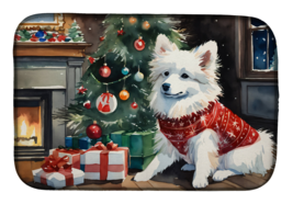 American Eskimo Cozy Christmas Dish Drying Mat, Festive &amp; Functional for Holiday - £18.50 GBP