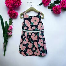 Janie and Jack Cotton Girl&#39;s Floral Navy Blue Pink Sleeveless Dress Line... - $340.04 MXN
