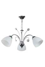 Modern Gray Painted Triple Chandelier with White Glass - £74.16 GBP