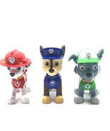 Paw Patrol Figures Lot of  3- Chase, Marshall, Rocky Spin Master Nickelo... - £6.66 GBP