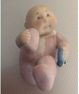 Vintage 1984 Pink Cabbage Patch Kids Ceramic or Porcelain Baby With Rattle - $14.85