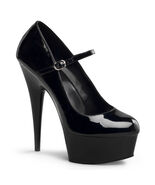 SALE PLEASER Sexy Black Platform Mary Janes Pumps 6&quot; Heels Dancer Shoes 10 - $770.89 MXN