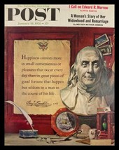 COVER ONLY The Saturday Evening Post January 18 1958 I Call on Edward R. Murrow - £7.53 GBP