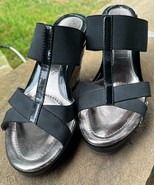 CHARLES by Charles David Womens Shoes Black Wedge Platform High Heel Str... - €12,83 EUR