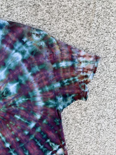 Gilden Women’s Purple Teal Spiral Iced Tie Dye Short Sleeve Shirt Size 2XL Item image 2