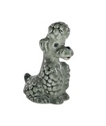 Vintage Goebel Germany Ceramic Poodle Figurine Gray Glossy Collectible Dog - $15.99