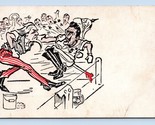 WWI Patriotic Uncle Sam Boxing Kaiser UNP Unused Comic DB Postcard M15 - $37.57