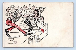 WWI Patriotic Uncle Sam Boxing Kaiser UNP Unused Comic DB Postcard M15 - £29.48 GBP