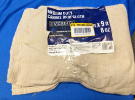 Everbilt 6x9 ft Medium Duty Canvas Drop Cloth Gray New - $21.77
