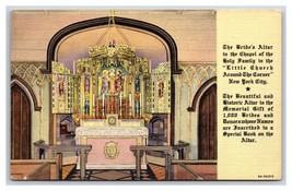 Bride&#39;s Altar Little Church Around the Corner New York UNP Linen Postcar... - £1.51 GBP