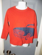 MINI BODEN Burnt Orange CAR Long Sleeve Shirt Size 3/4Y Boy&#39;s EUC - £14.36 GBP