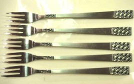 Lot Vintage Supreme Cutlery Stainless Flatware 5pc Pickle Forks Weave - £30.32 GBP