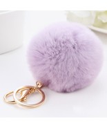 Pom Piel Violeta Dije Bolso Llavero Peludo Suave Descuento Oferta Vended... - $4.14