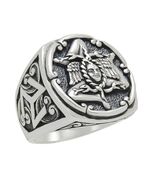 Medusa Triskelion Sicilian Sterling Silver 925 Men’s Ring Handmade Trina... - $148.80