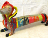 Modern Pop Art Paint Drip Dachshund Dog Weiner Dog Sculpture 24.5&quot; long - $395.01