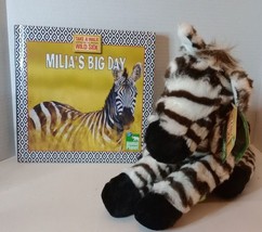 Kohls Animal Planet Milias Big Day Book &amp; 12&quot; Plush Zebra Walk Wild Side - £13.44 GBP
