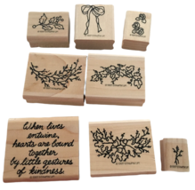 Stampin Up Rubber Stamp Set All Season Wreath Lives Entwine Kindness Twigs Holly - £4.73 GBP