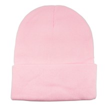 Light Pink Unisex Beanie Hat Plain Warm Knit Cuff Skull Ski Cap - $9.90