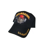 U S Marine Corps &quot;Smokin&#39; Devil Dog&quot; on a new black cover or ball cap  - £15.93 GBP