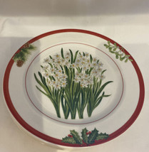 American Atelier Stoneware HOLIDAY FLORAL Christmas !6 Piece China Dinnerware - £118.33 GBP