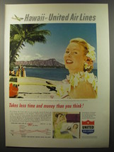 1953 United Air Lines Ad - Takes less time and money than you think! - £14.65 GBP