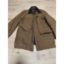 Johnston &amp; Murphy Barn Jacket Leather Collar Flannel Lined Canvas Sz L B... - $48.50