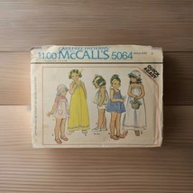 McCall&#39;s 5064 Sewing Pattern VTG 70s Sun Dress Jumper Maxi Ties Hat Chil... - $12.99