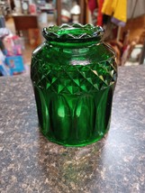 Vtg Emerald Green Fairy Lamp Globe Candle Top Only Diamond Point Thumb P... - $49.49