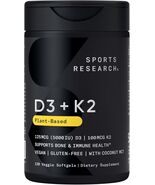 Sports Research® D3 + K2 W/ Coconut Oil - Vegan Certified · Non-Gmo · So... - $69.62+