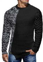 Taoliyuan Mens Pullover Sweater Winter Ribbed Knitted Color Comfort Black M E32 - £19.80 GBP