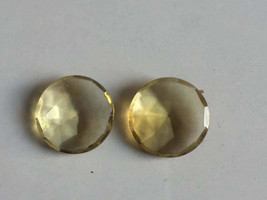 Golden topaz stone in asher cut for earring or cufflinks - £24.05 GBP