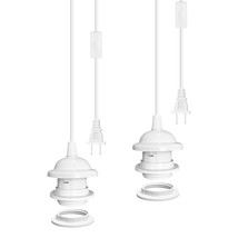Retro Hanging Lights,With Plug In 2 Pack Plug In Pendant Light Cord,Industrial H - £23.58 GBP
