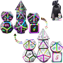 HAOMEJA DND Metal Dice Color Changing Temperature Dice D&amp;D Set Dungeons and Drag - £28.17 GBP